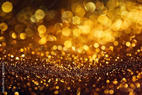 Happy Birthday Golden Bokeh Sparkle Glitter Luxury Glamor Background