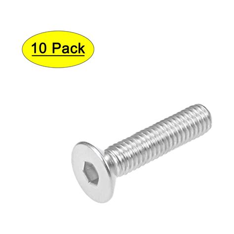 Uxcell M6x35mm Flat Head Machine Screws Inner Hex Screw 304 44 Off