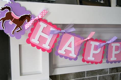 Horse Banner Happy Birthday Banner Horse Party Decorations - Etsy