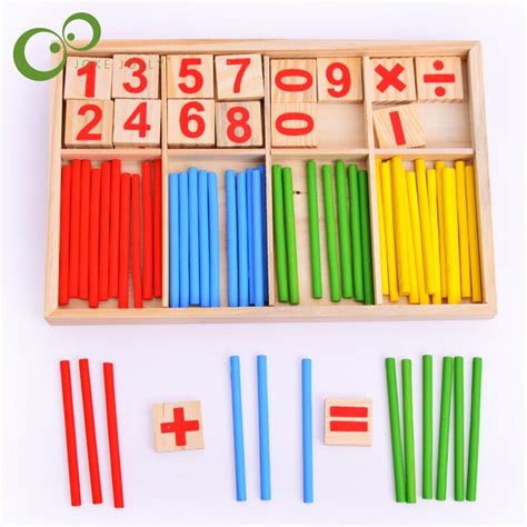 Juguetes de matemáticas con números de madera Montessori para niños