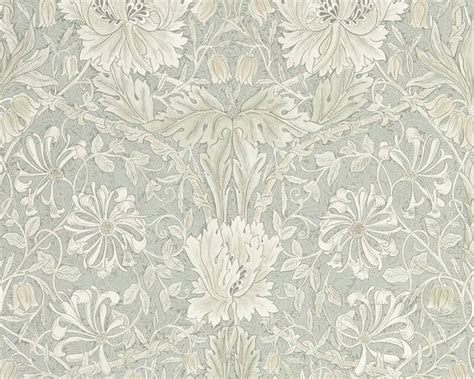 Morris Co Pure Honeysuckle Tulip Grey Blue Wallpaper In