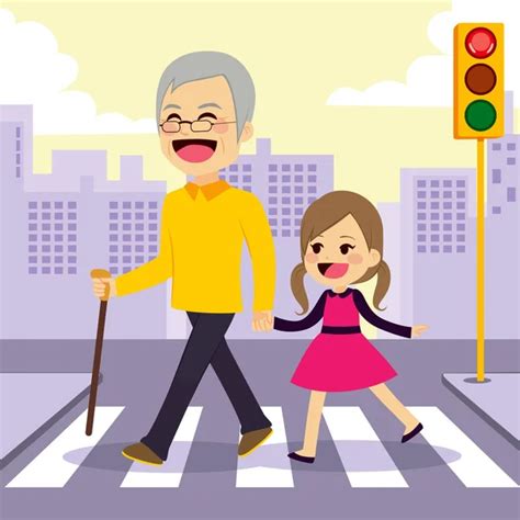 Vector Illustration Kids Crossing Traffic — Stock Vector © Yusufdemirci