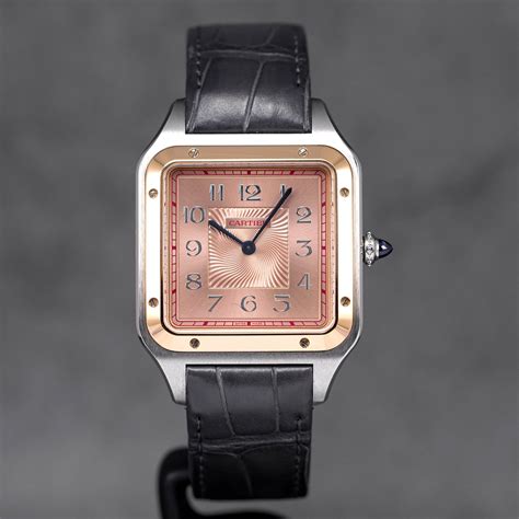 Cartier Santos Dumont Xl Twotone Rosegold Salmon Dial 2021 Idwx