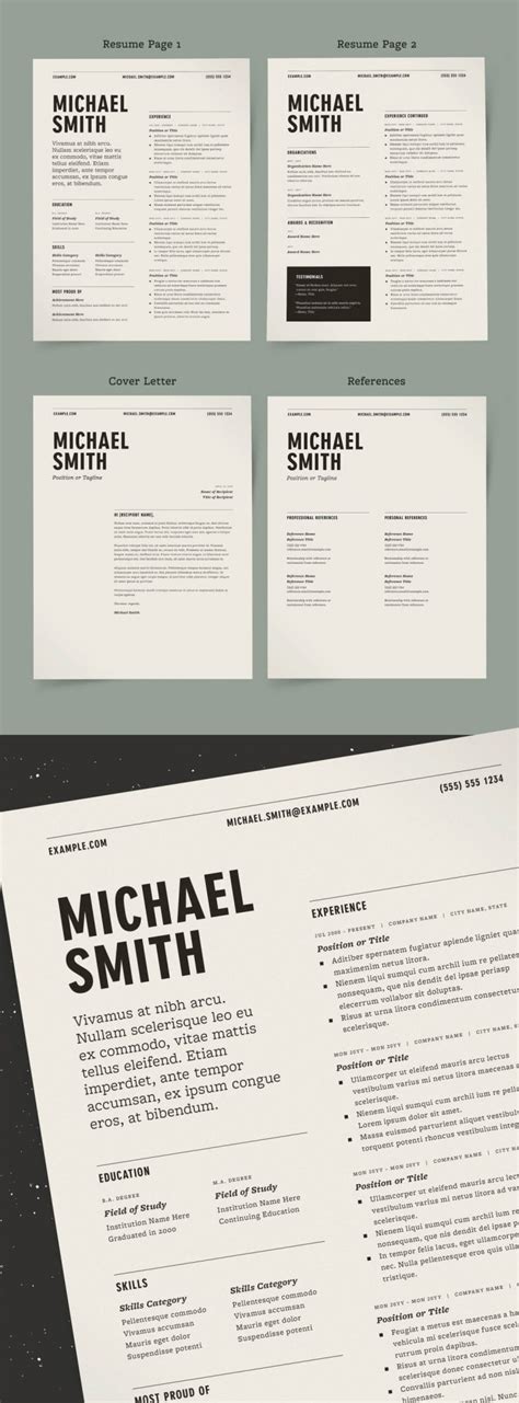 Two Column Resume Template Kit