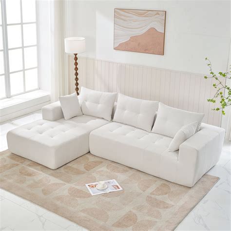 110*69" Modular Sectional Living Room Sofa Set, Modern Minimalist Style Couch, Installation-Free ...