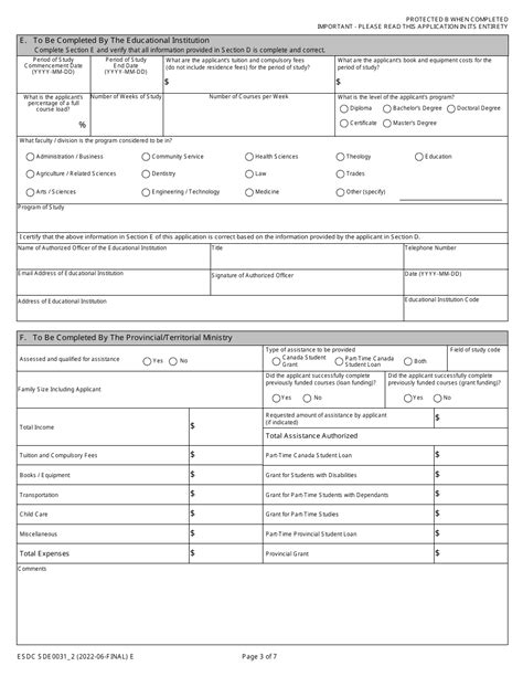 Form Esdc Sde0031 Download Fillable Pdf Or Fill Online Part Time