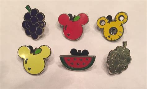 Walt Disney World Wdw 2017 Hidden Mickey Wave A Fruits Complete 6 Pin Set Ebay Disney Pins