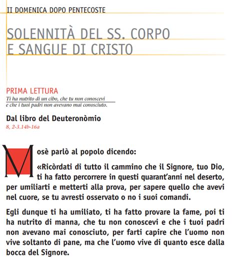 Domenica 11 Giugno solennità del Santissimo Corpo e Sangue di Cristo