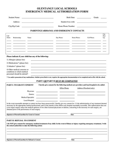 Emergency Medical Form Fill Out And Sign Online Dochub