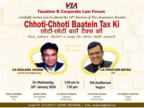 VIA Taxation Corporate Law Forum Organises Tax Awareness Session On