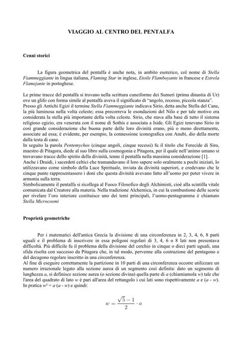 Pdf Viaggio Al Centro Del Pentalfa Ritosimbolico It Per I