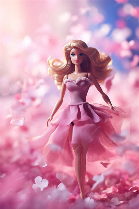 Premium Photo | Barbie in a pink dress