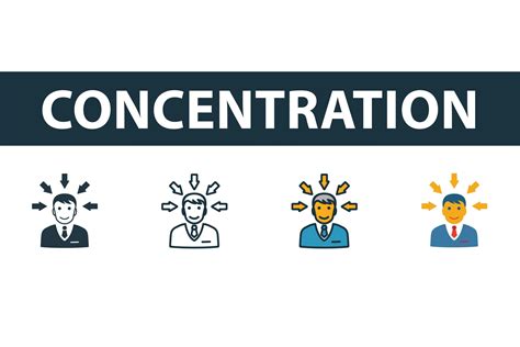 Concentration Icon Set Graphic By Aimagenarium Creative Fabrica