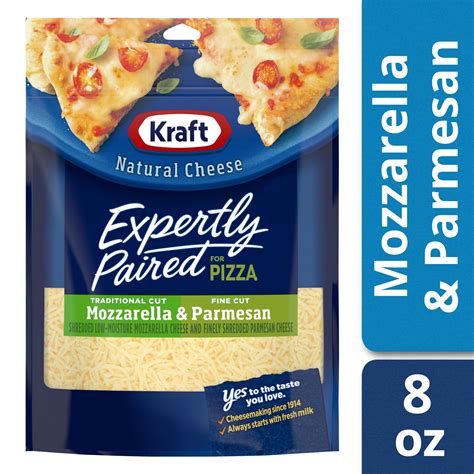 Kraft Expertly Paired Mozzarella And Parmesan Shredded Cheese 8 Oz Bag