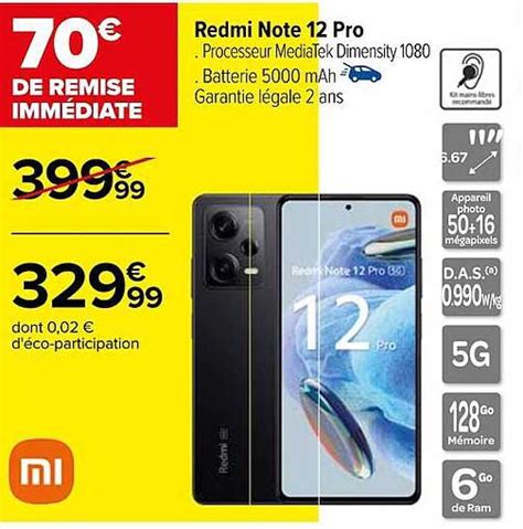 Promo Redmi Note 12 Pro Xiaomi Chez Carrefour ICatalogue Fr