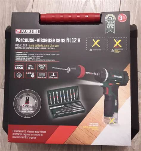 Parkside Perceuse Visseuse Sans Fil Pbsa E V X Vteam Ss Bat