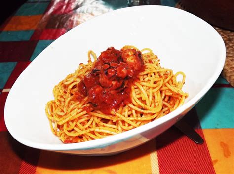 Gourmand Gourmet Spaghettis Tunisiennes Au Poulpe