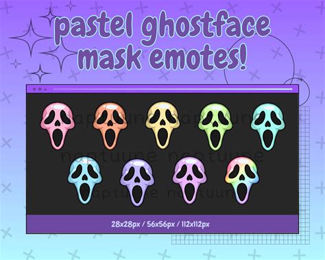 Pastel Ghostface Mask Emotes For Twitch Youtube Discord Etsy