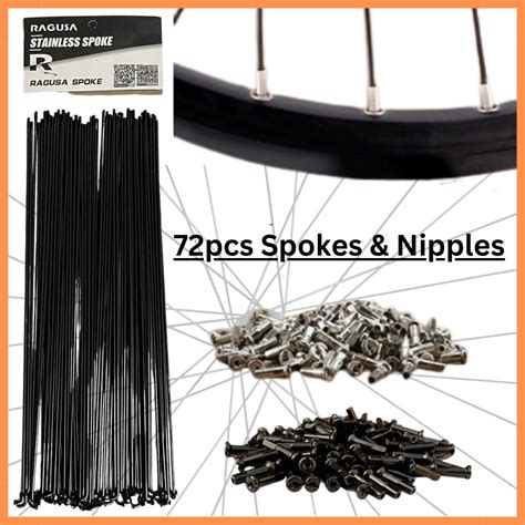 Ragusa Bicycle 72pcs Steel Spokes With Nipples 26 27 5 29 14g For MTB