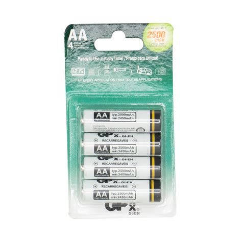 Madrid Center Pilha Recarregável GPX AA 2500mAh 4 Unidades