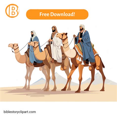 The Three Wise Men Riding Camels Bible Story Clipart