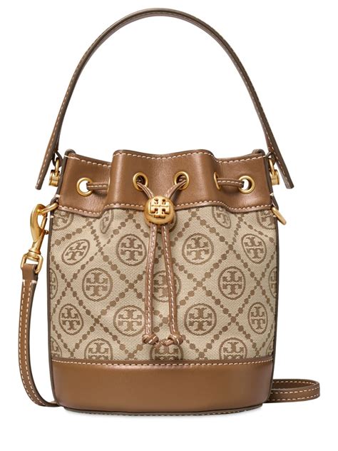 Tory Burch Mini T Monogram Jacquard Bucket Bag Hazel Luisaviaroma