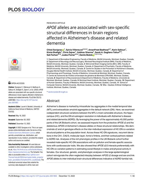 Pdf Apoe Alleles Are Associated With Sex Specific Structural