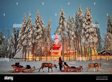 Rovaniemi, Lapland, northern Finland. modern city "official" home town of Santa Claus, Santa ...