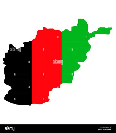 República Islámica de Afganistán esbozo de mapa en los colores de la