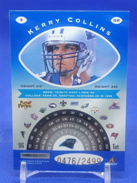 1997 Pinnacle Totally Certified Platinum Blue 2499 Kerry Collins 5 EBay