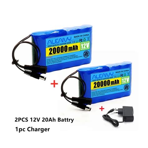 Aleaivy 12V 20000mah Portable Super Rechargeable Lithium Ion Battery