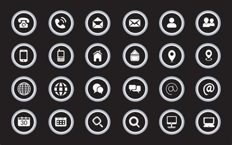 Contact Related Icon Set Essential Flat Stroke Circular Web Icon Set