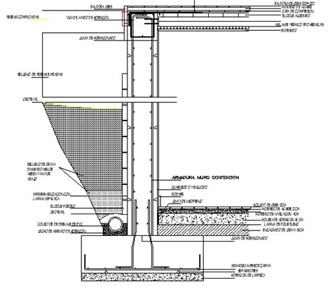 Retaining Wall Construction Detail Of Building Dwg File Cadbull