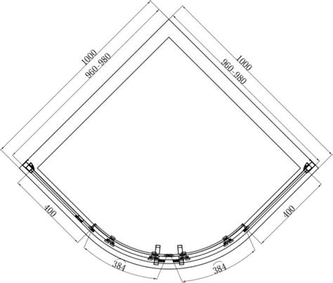 Diamond Quadrant Shower Enclosure 1000 X 1000mm With Non Slip Tray 8mm