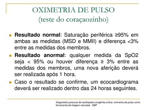 Ppt Caso Cl Nico Oximetria De Pulso Teste Do Cora Aozinho