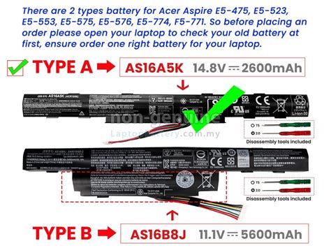 Acer Aspire E5 475g Batteryhigh Grade Replacement Acer Aspire E5 475g