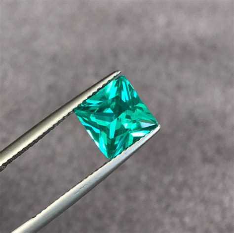 Greenish Blue Paraiba Color YAG 8x8 Square Princess Cut AAAAA Etsy