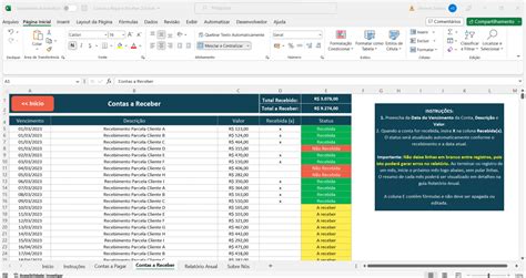 Planilha De Contas A Pagar E Receber Loja Excel Easy