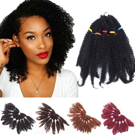 Buy Afro Kinky Marley Braiding Hair Bulk Synthetic Twist Curly Hair 11