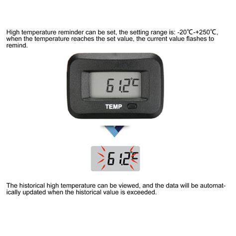 Engine Temperature Gauge 6‑30v Digital Display Waterproof Engine Temp Meter Ebay