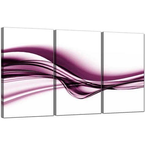 Cheap Abstract Canvas Prints UK Three Part in Plum