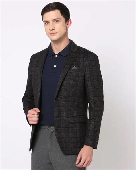 Buy Checked Slim Fit Single Breasted Blazer Online At Best Prices In