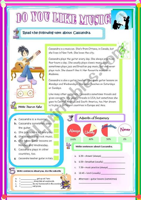 Present Simple Tense Reading Comprehension True And False Adverbs