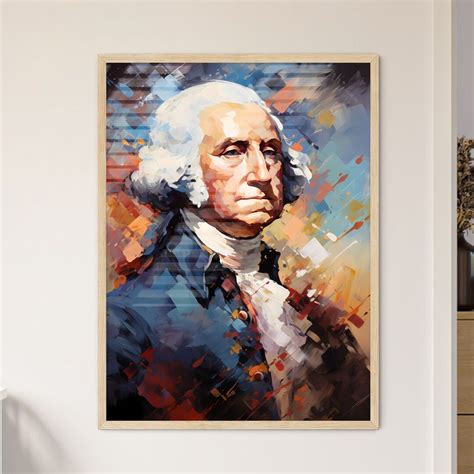 George Washington A Painting of A Man, Vibrant Colorful Painting ...