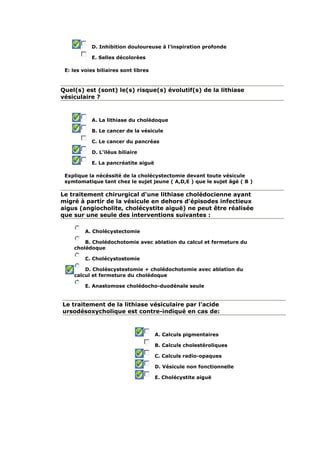 Qcm Lithiase V Siculaire Pdf