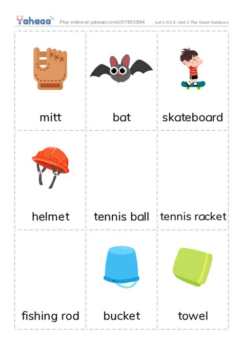 Free Worksheet On Let S Go Unit The Great Outdoors Yahaaa