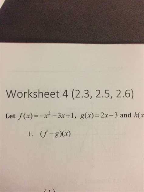 Solved Let F X X 2 3x 1 G X 2x 3 And H X F