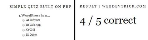 Build A Simple Quiz In Php Source Code By Web Dev Trick