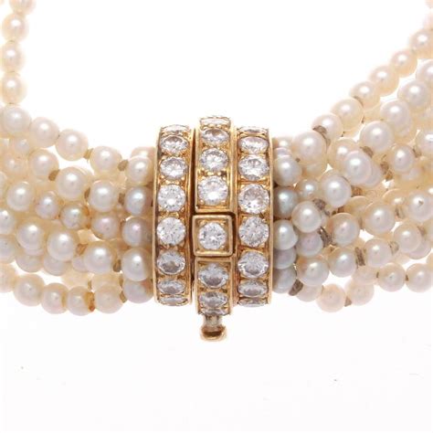 Superb Cartier Paris Seed Pearl Diamond Gold Bracelet At 1stdibs