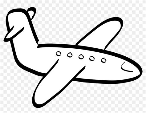 Clip Art Airplane Outline B W Clipart Pencil And In - Colouring Pic Of ...